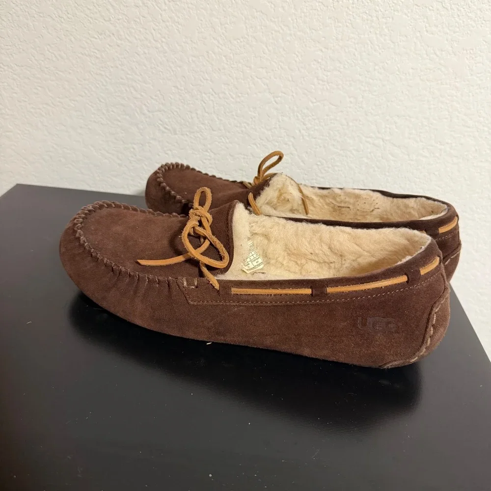 UGG Alder Mens Suede Moccasin Loafer Slippers Brown 1003419 Size 10
